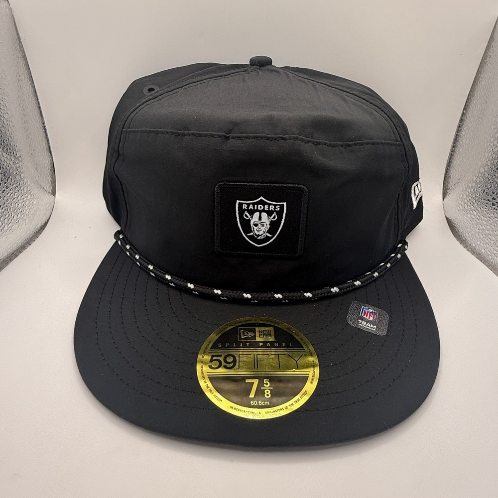 New Era Las Vegas Raiders 59FIFTY Split Panel Rope Fitted Hat Black 7 5/8 NFL